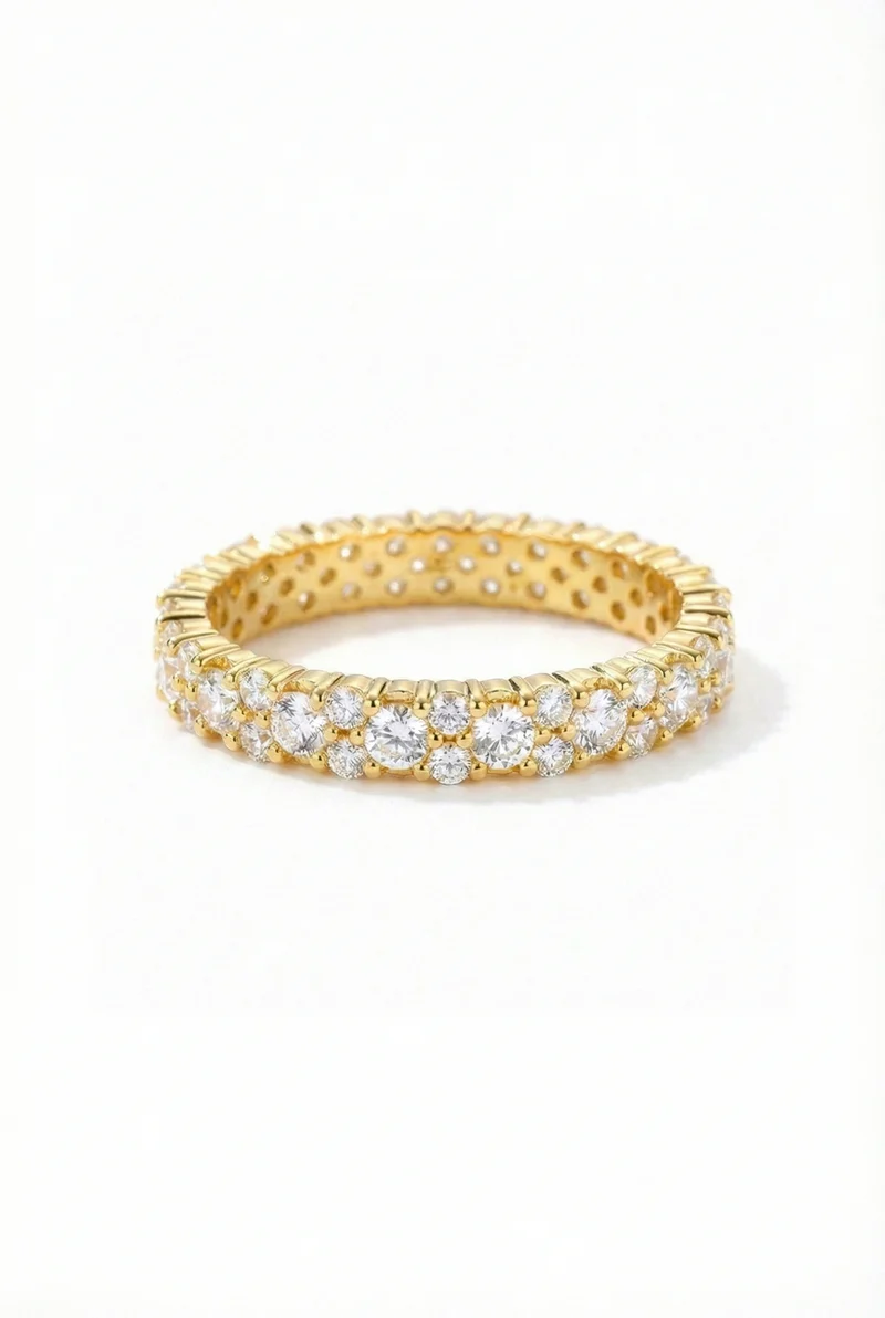 Double Row Diamond Eternity Band
