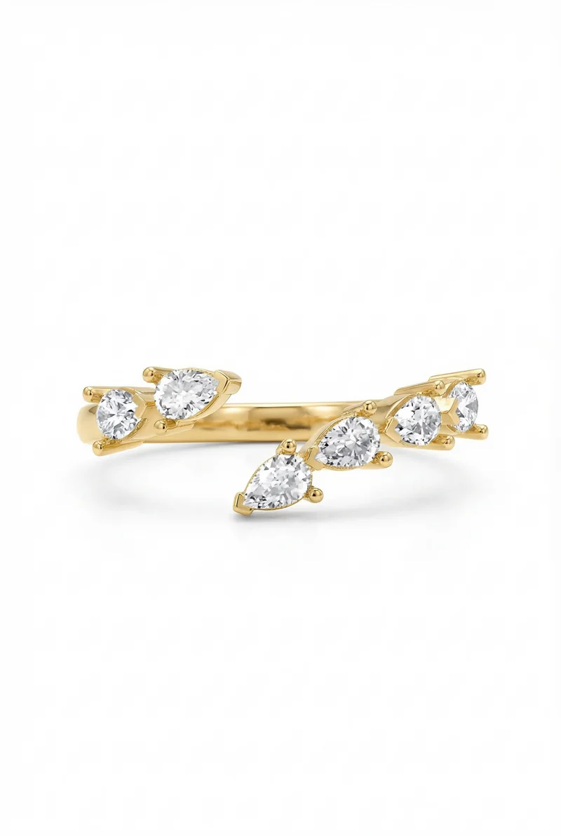 Open Pear-Cut Enhancer Ring