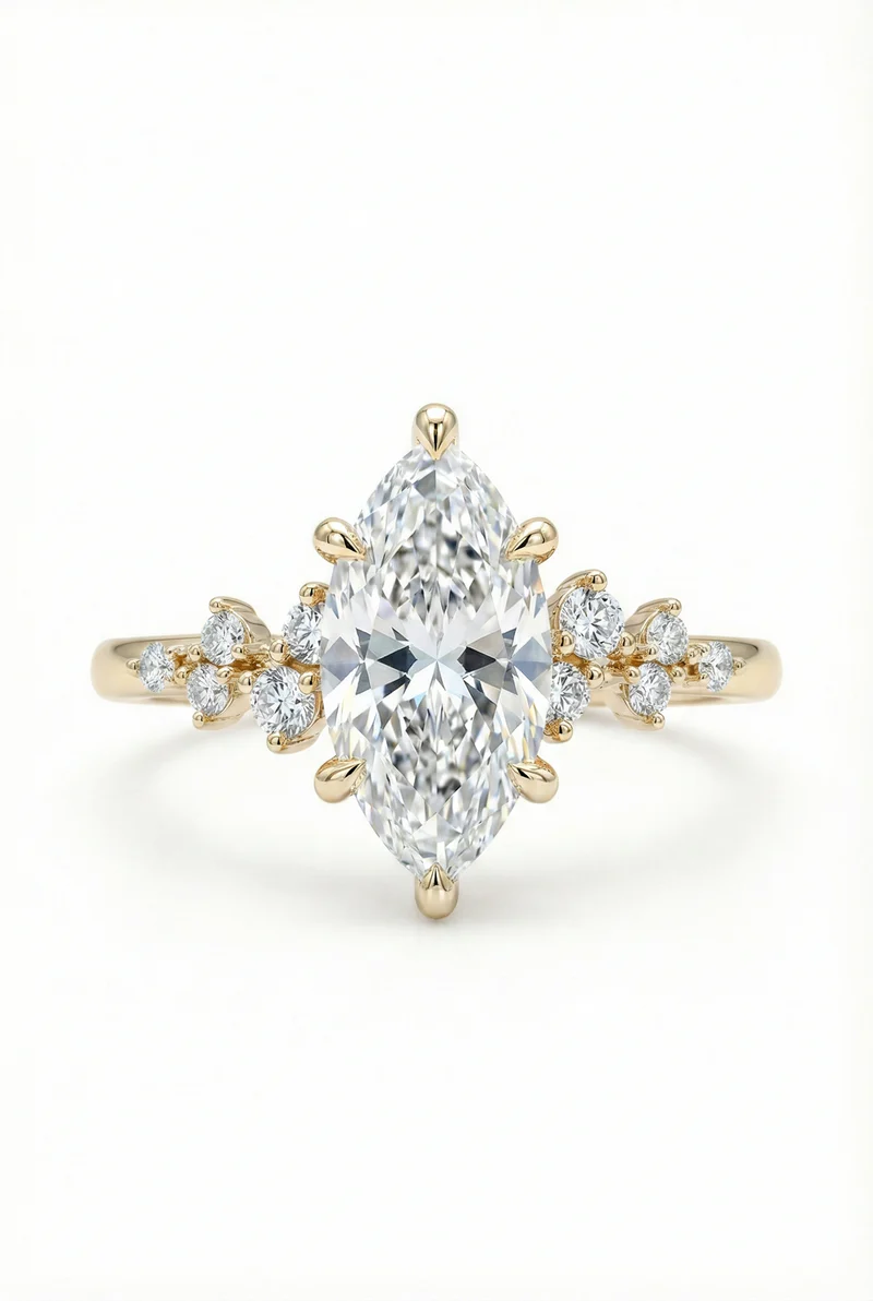 Marquise Diamond Cluster Ring