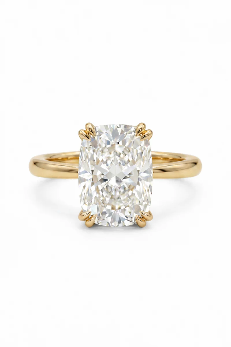 Elongated Cushion Solitaire Ring