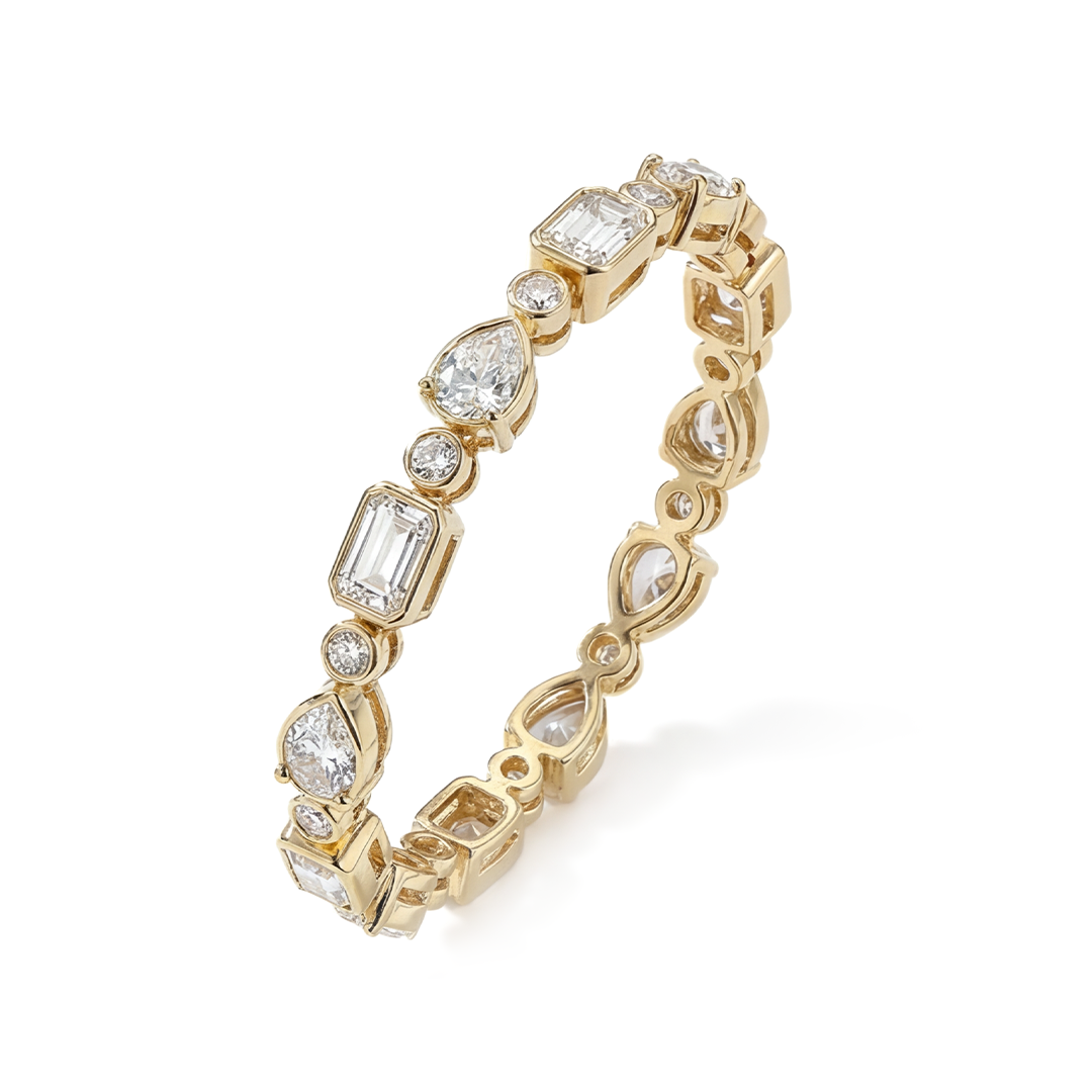 White Gold Fancy Shape Diamond Tennis Bracelet