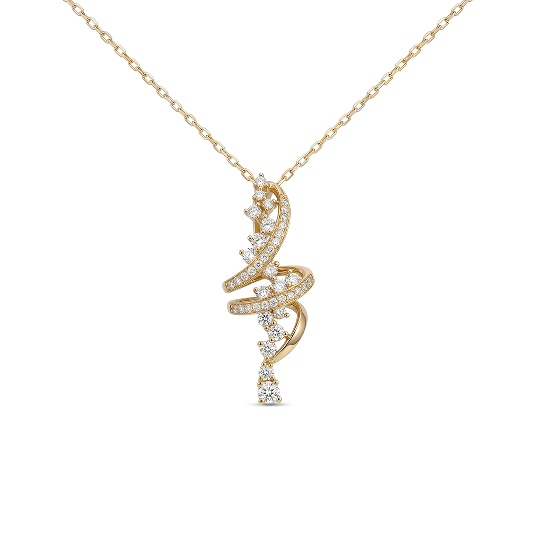 Rose gold rotating music note necklace