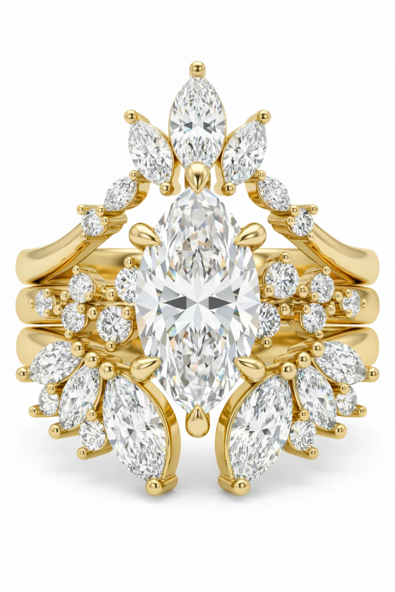 Triple-Stacked Marquise Empress Suite